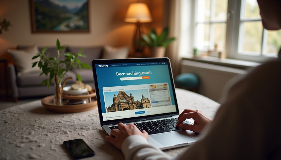 Laptop with Booking.com