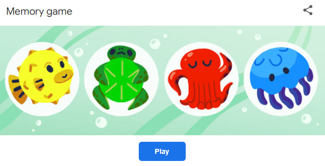 Google Memory Game login page