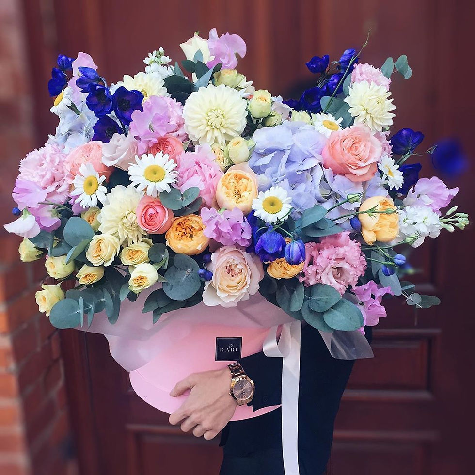 Букет в шляпной коробке №7