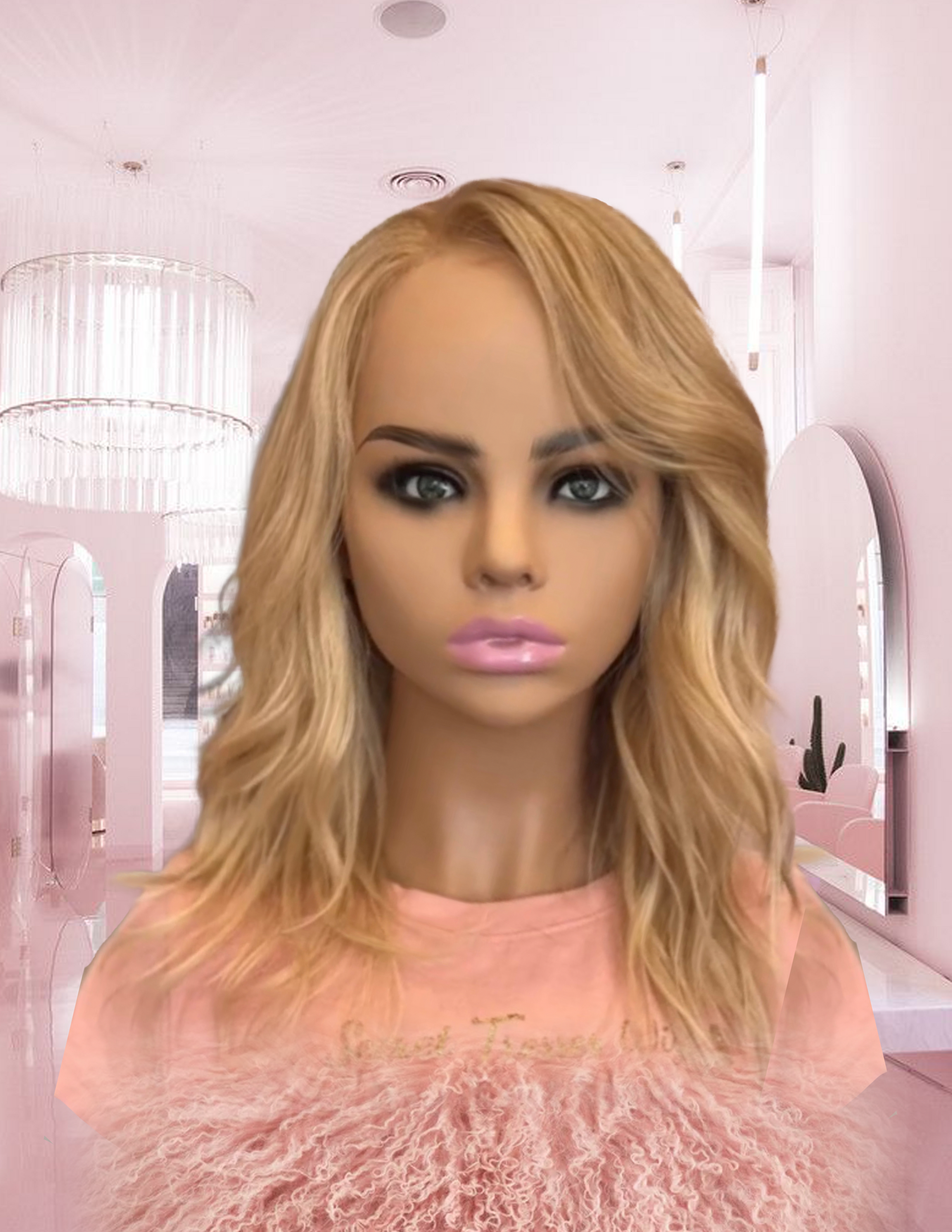 Cleo Honey Blonde Body Wave Closure Wig