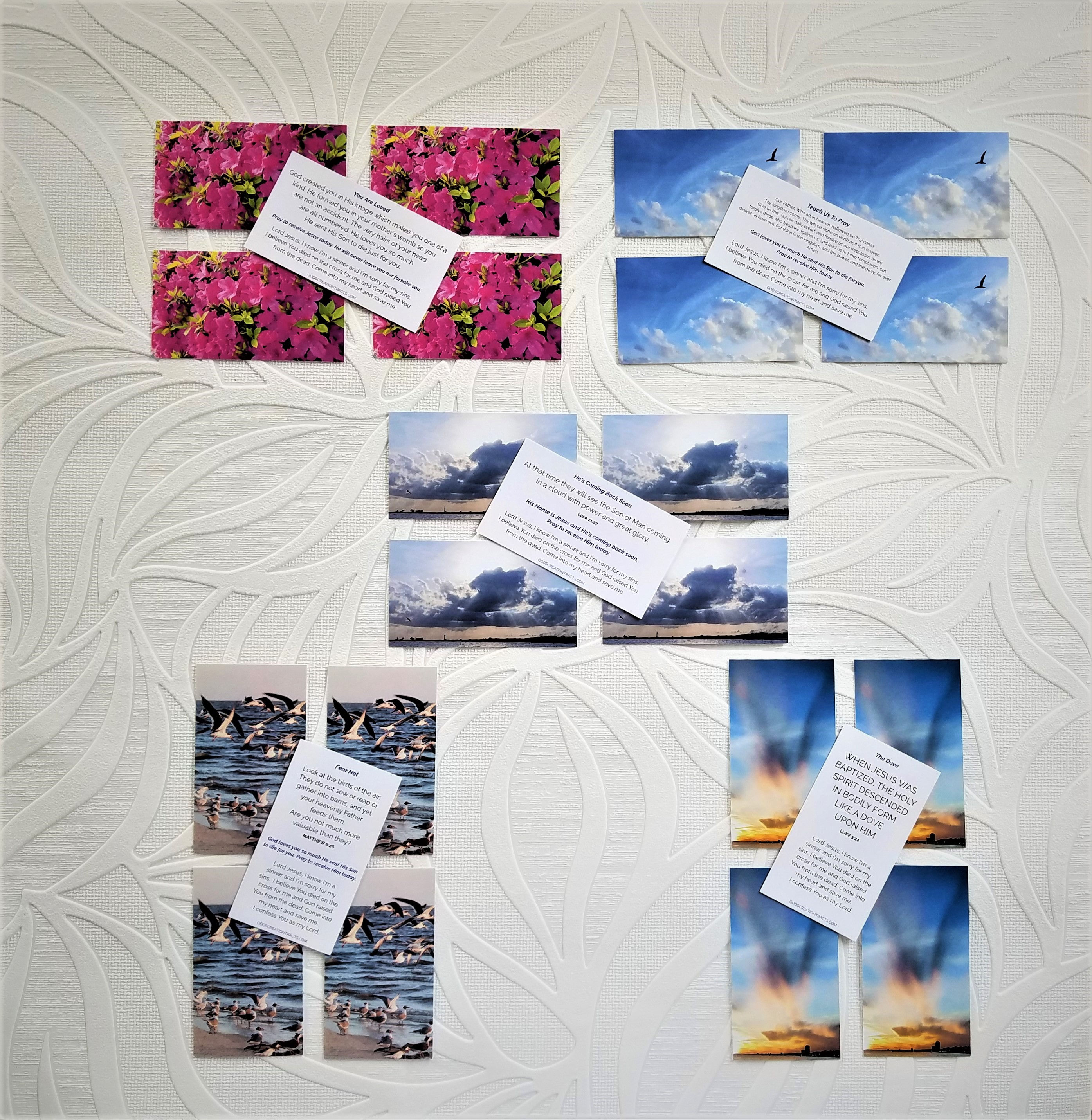 🙌Variety Sampler Pack – 28 Gospel Tracts (7 Designs) – Salvation Prayer Cards