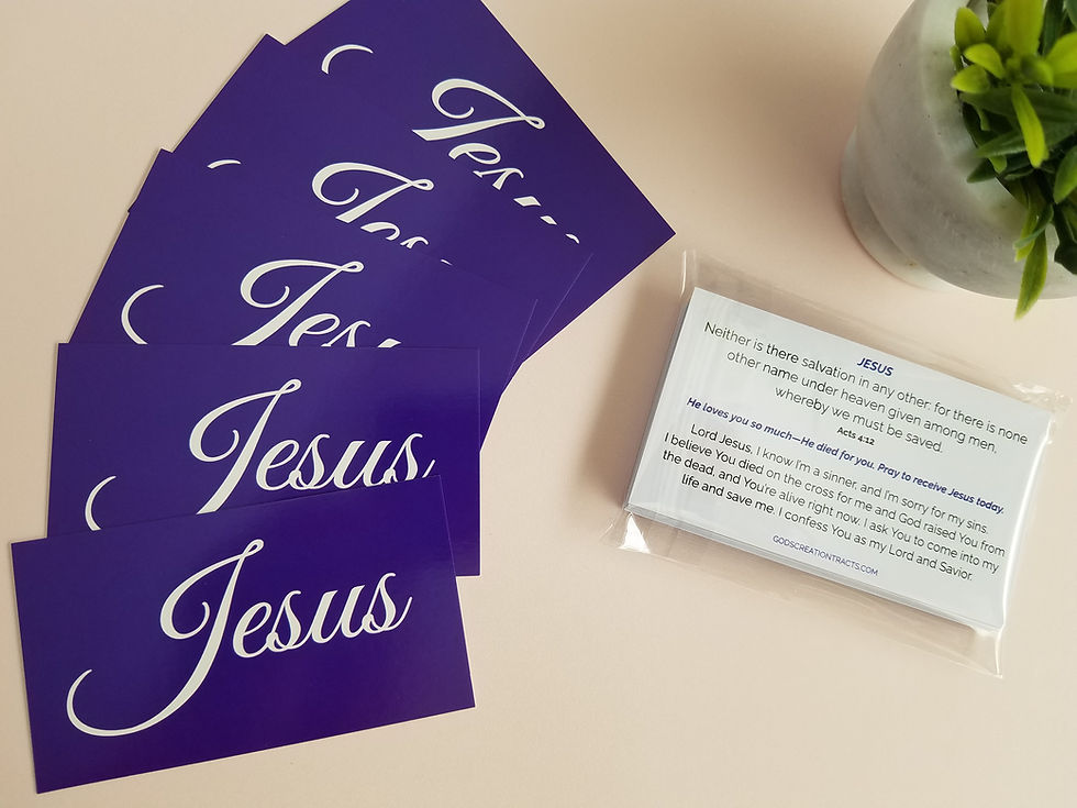 Thumbnail: Jesus Acts 4:12 Gospel Tracts - 50 Salvation Cards (2 Packs of 25)