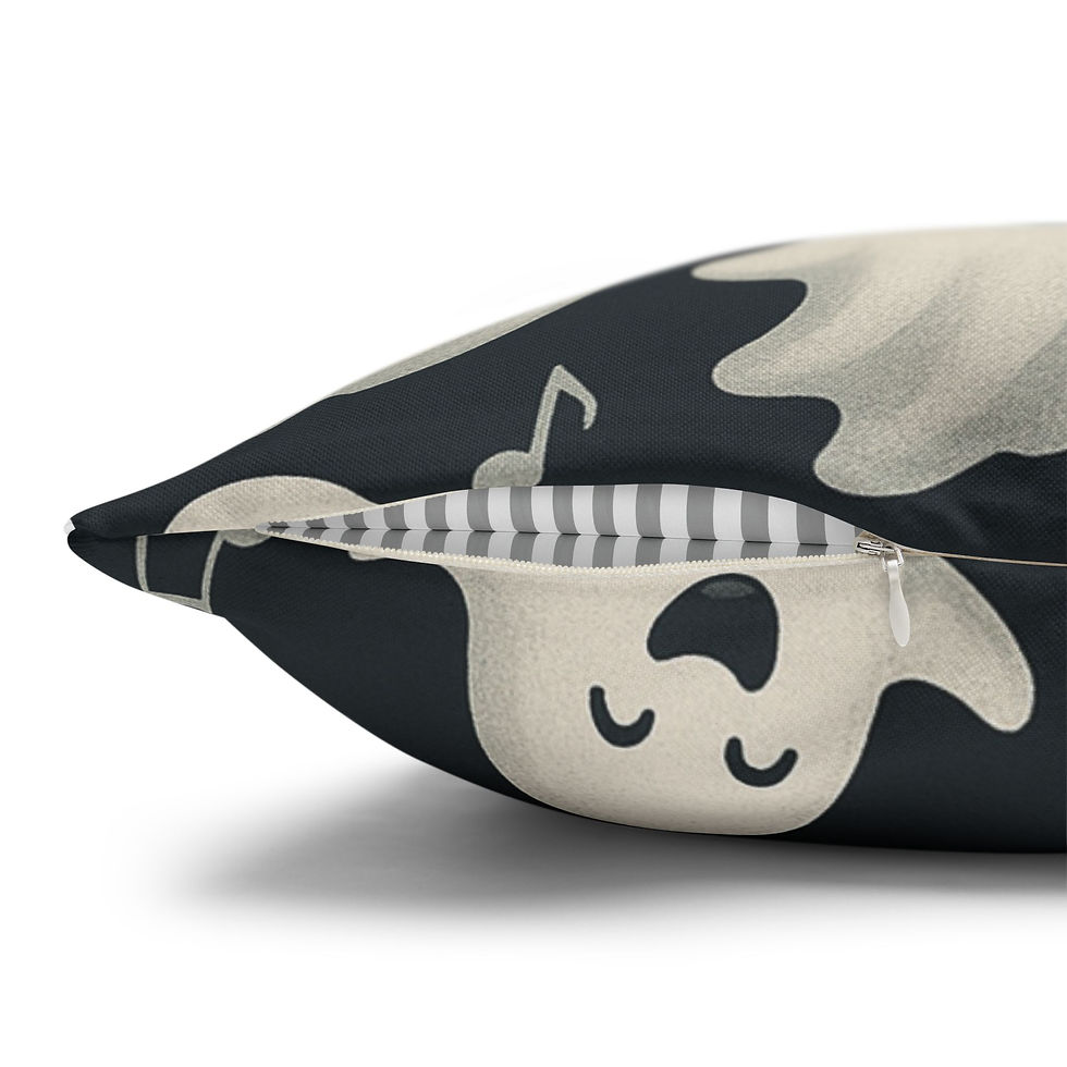 Thumbnail: Square Pillowcase - Musical Halloween Pillow - Funny Singing Ghosts