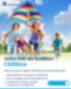 Healthcare social media content: active kids with a kite.