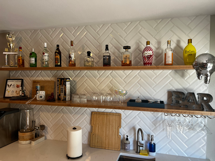 shelves in use