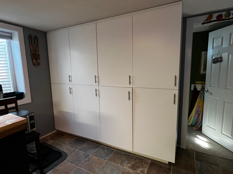 8' of floor to ceiling cabinets