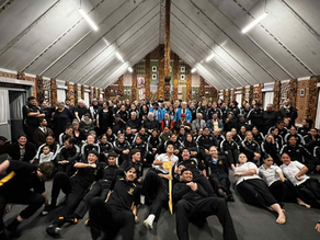 Celebrations as our Māori All Blacks take on the Scottish Rugby team