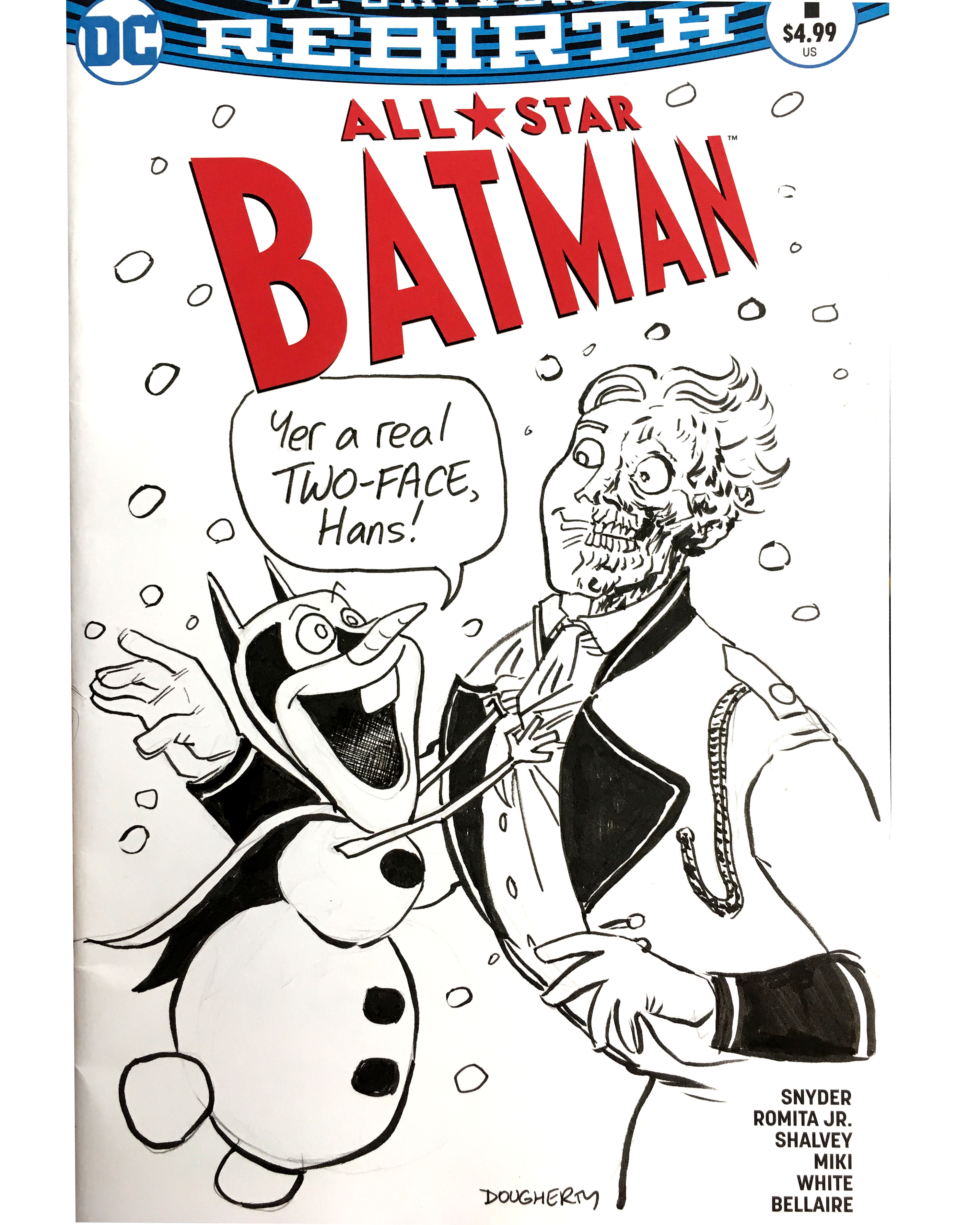 Frozen Batman sketch cover