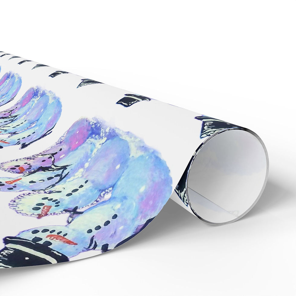 Thumbnail: Snowman Watercolor Wrapping Paper – Festive Winter Gift Wrap Roll