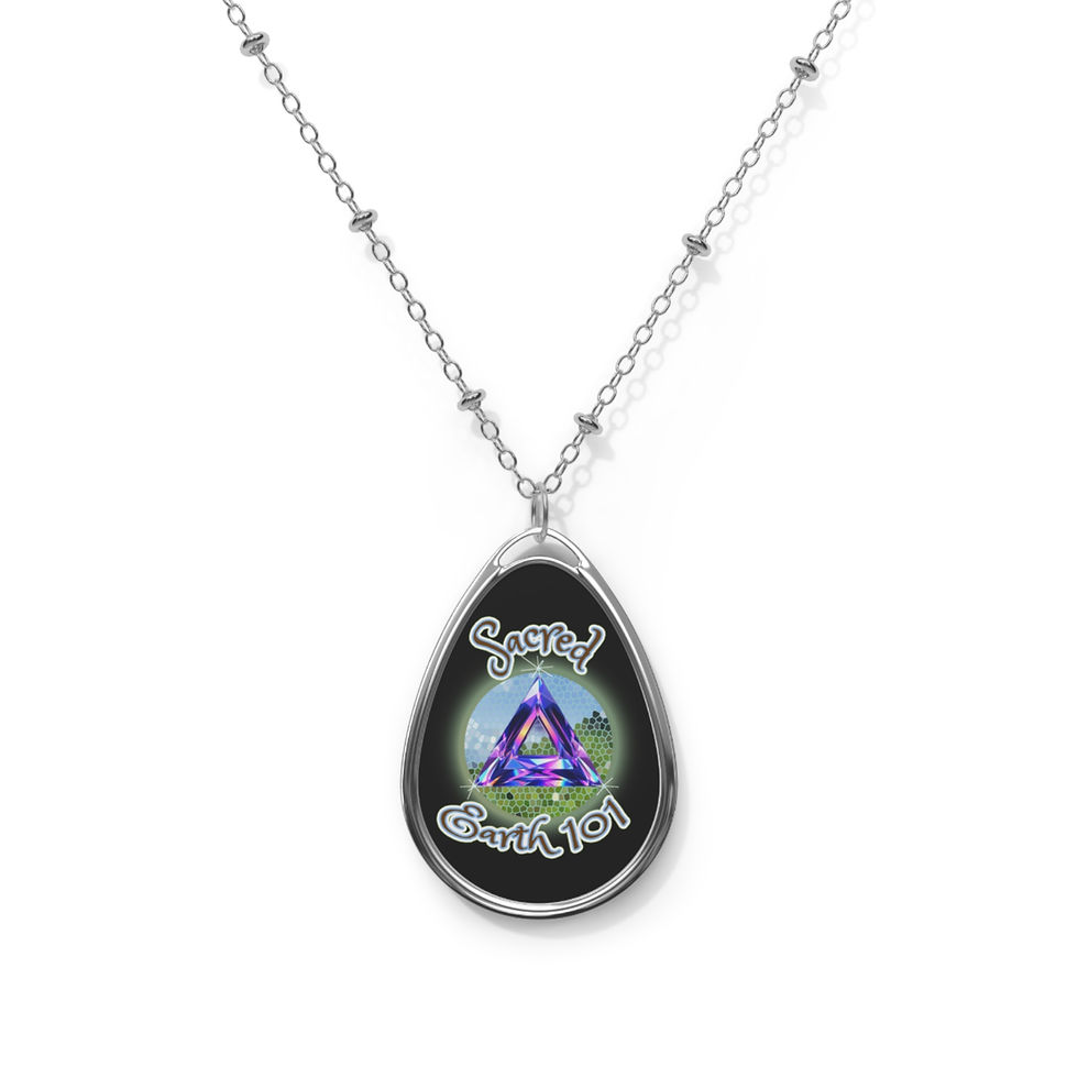 Thumbnail: Sacred Earth 101 Official Logo Oval Pendant Necklace