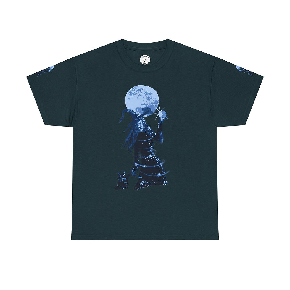 Thumbnail: Witch Cat Crystal Ball Women's Men's Tee Shirt Full Moon Magic by Melody Lane
