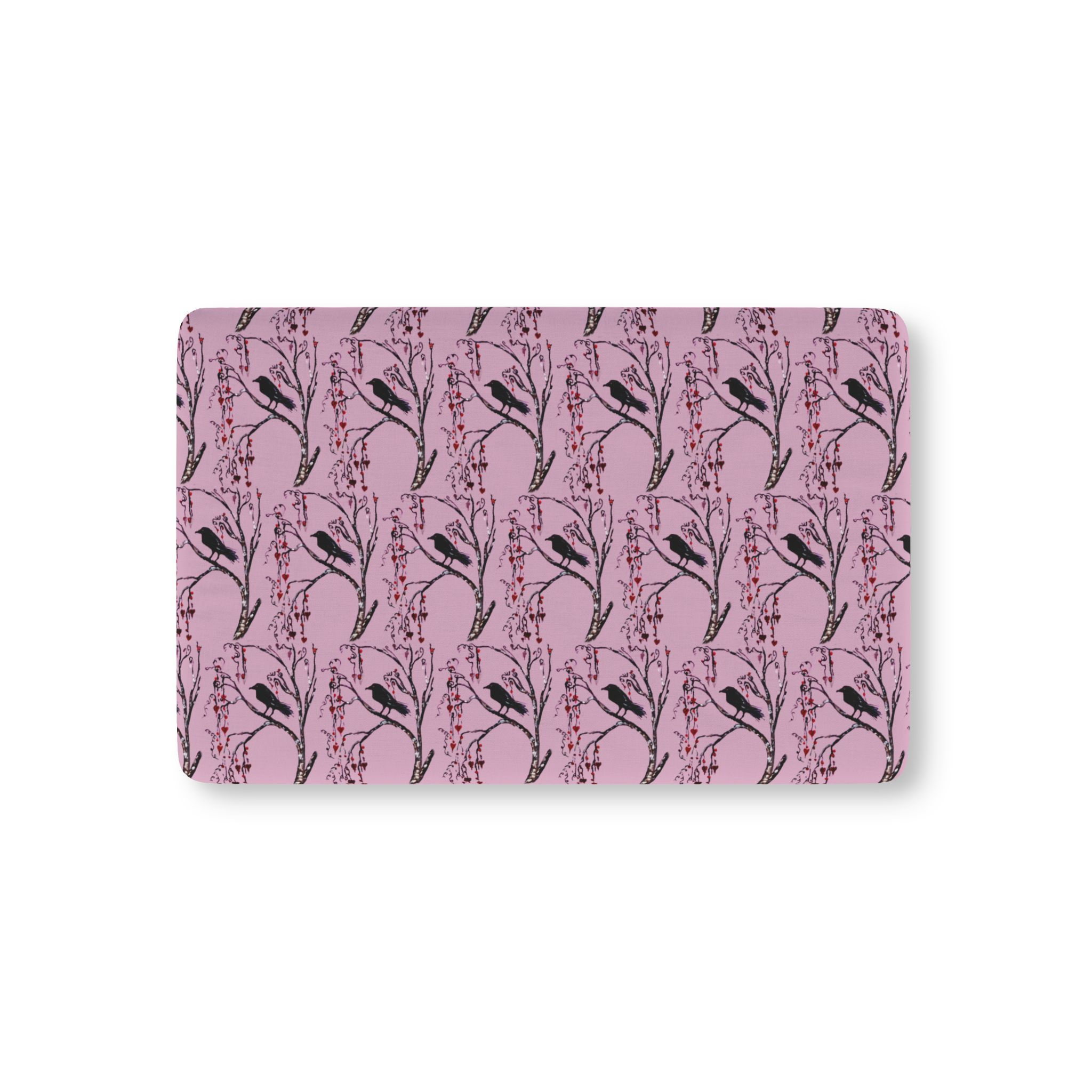 Pink Hearts Crow Raven Tree Baby Fitted Crib Sheet Soft Pattern Nursery Bedding