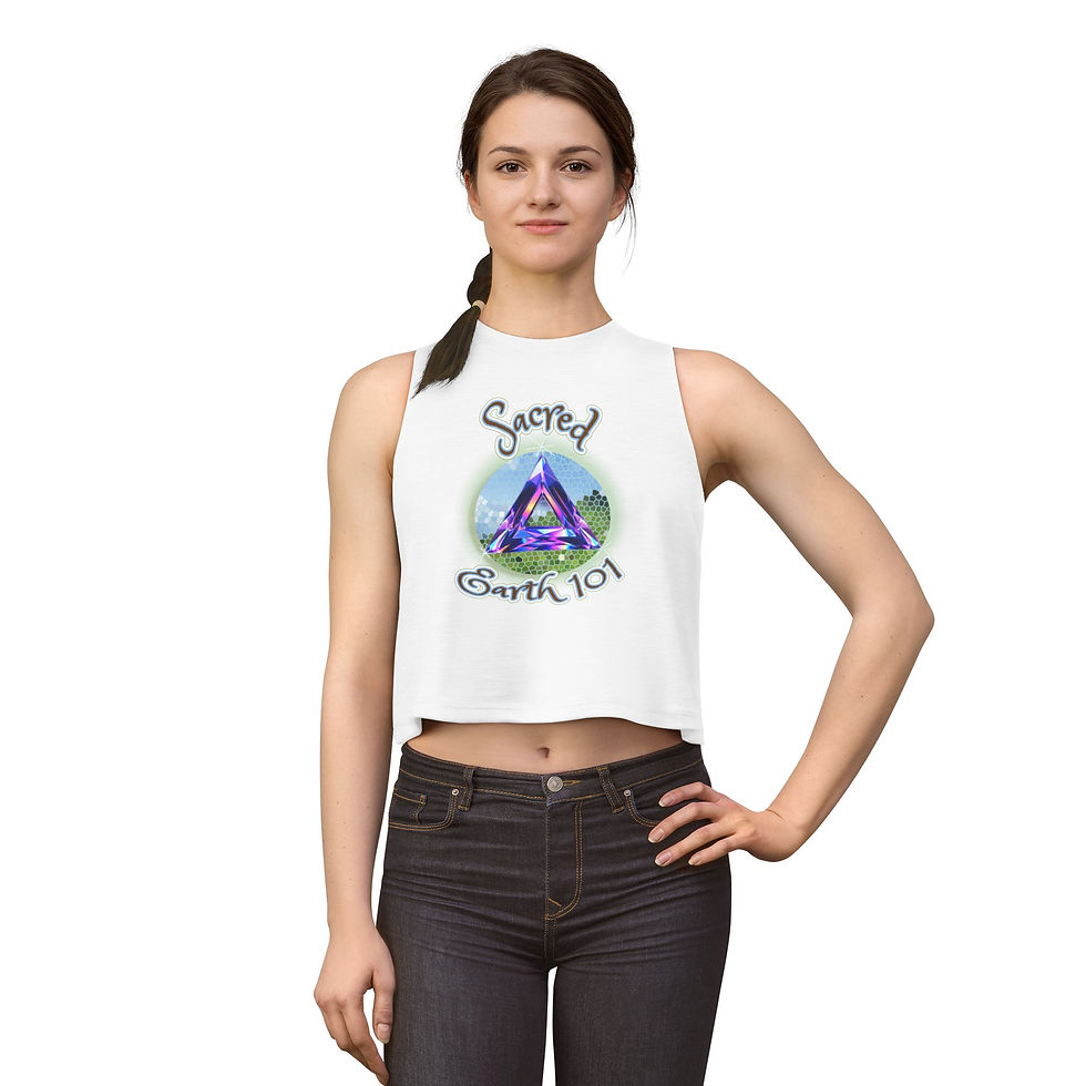 Thumbnail: Sacred Earth 101 Crop Top Crystal Triangle Spiritual Tank by Melody Lane