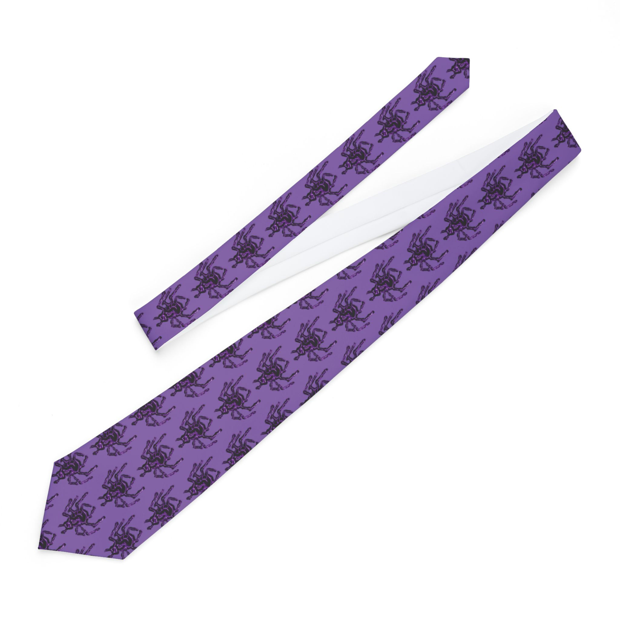 Goth Gothic Necktie Purple Gothic Skeletal Spider Men's Tie by Melody Lane 