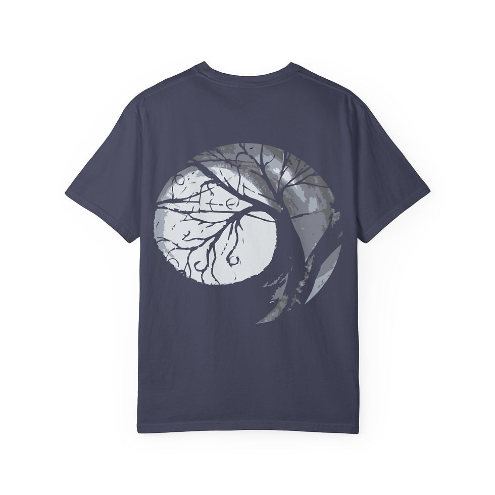 Thumbnail: Full Moon Tree Illustration Black T-Shirt Women's Gothic Witchy Tee Melody Lane