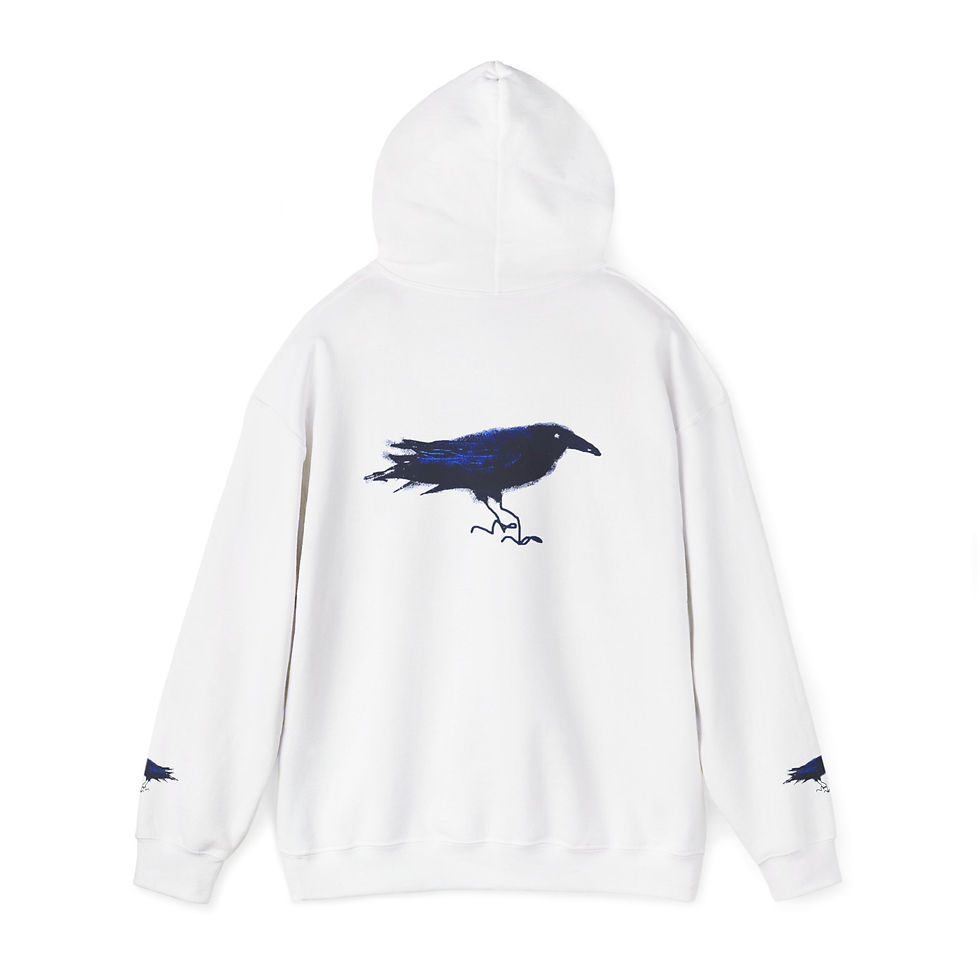 Thumbnail: Raven Graphic Unisex Hoodie — Minimal Dark Crow Design