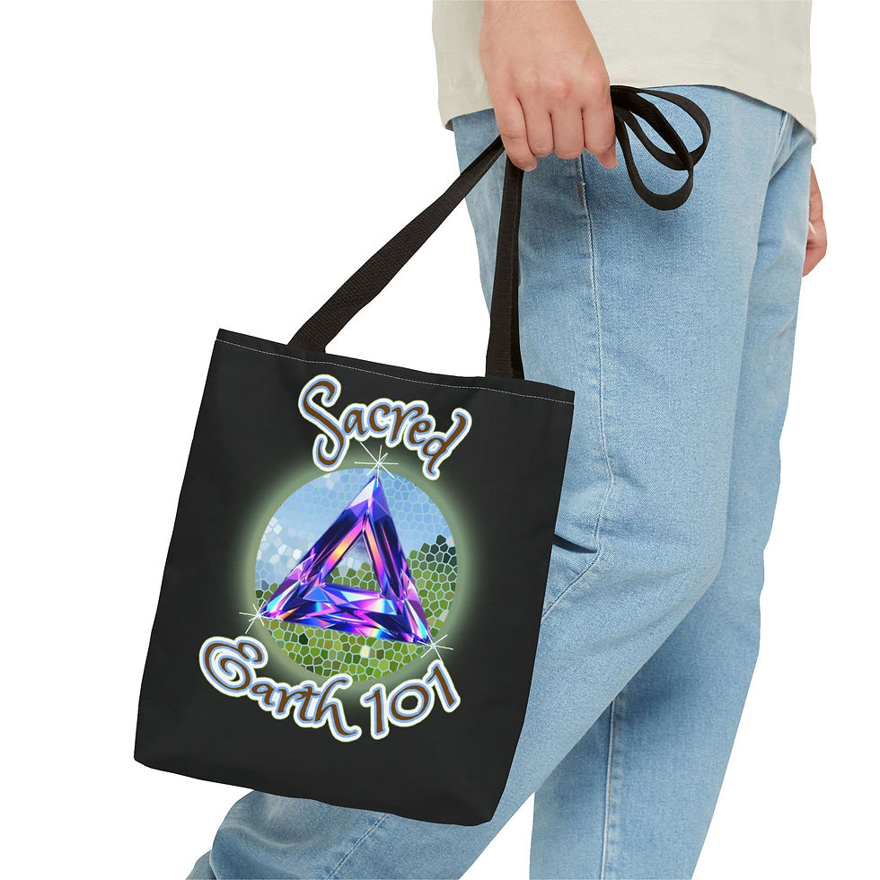 Thumbnail: Sacred Earth 101 Tote Bag Crystal Triangle Spiritual Eco by Melody Lane