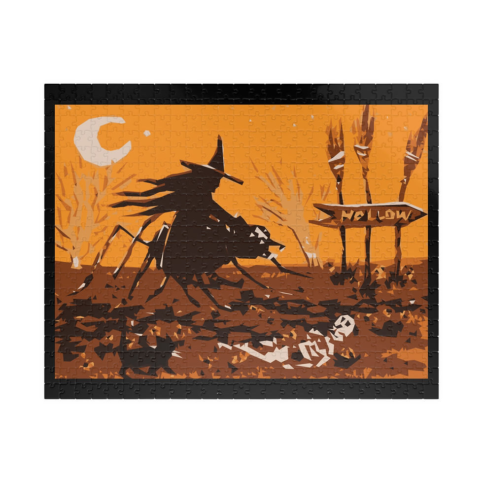 Thumbnail: Halloween Witch Puzzle – Spooky Desert Skeleton Jigsaw (110–1014 pcs)