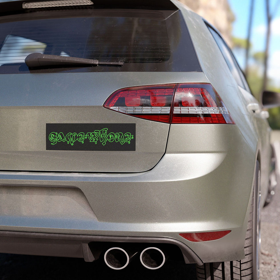Thumbnail: Gothic Green Script Car Magnet Game Whore Vinyl Bumper Sticker