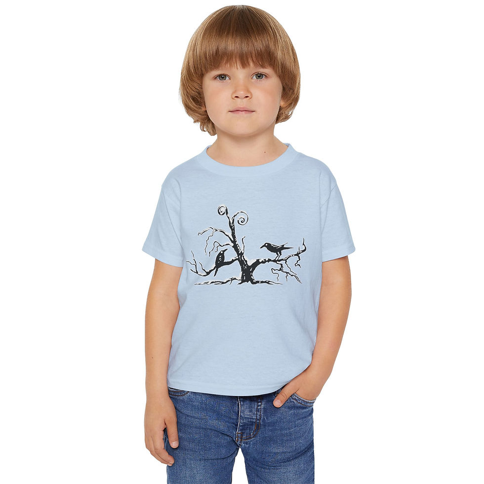 Thumbnail: Toddler T-Shirt Black Silhouette Crows Gnarled Tree Spooky Halloween Kids Tee