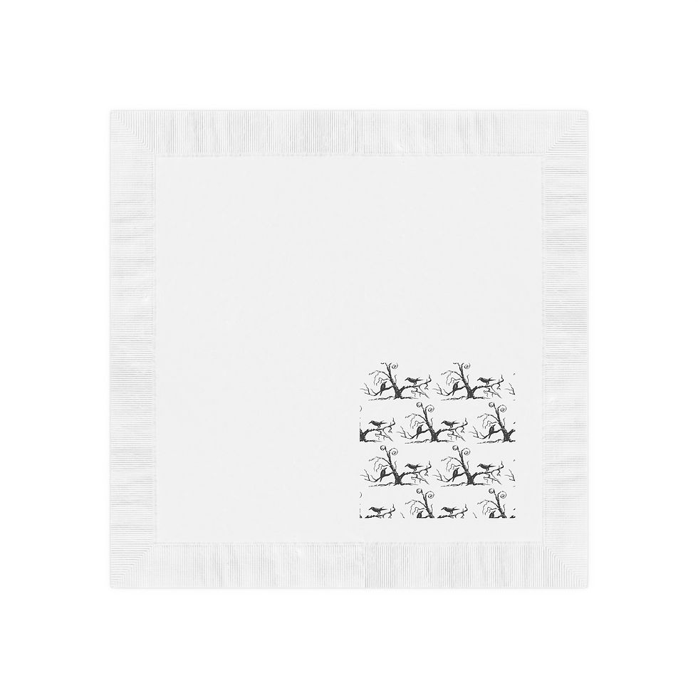 Thumbnail: Black Crows on Tree Branch Napkins Wedding Birthday Gothic Party 