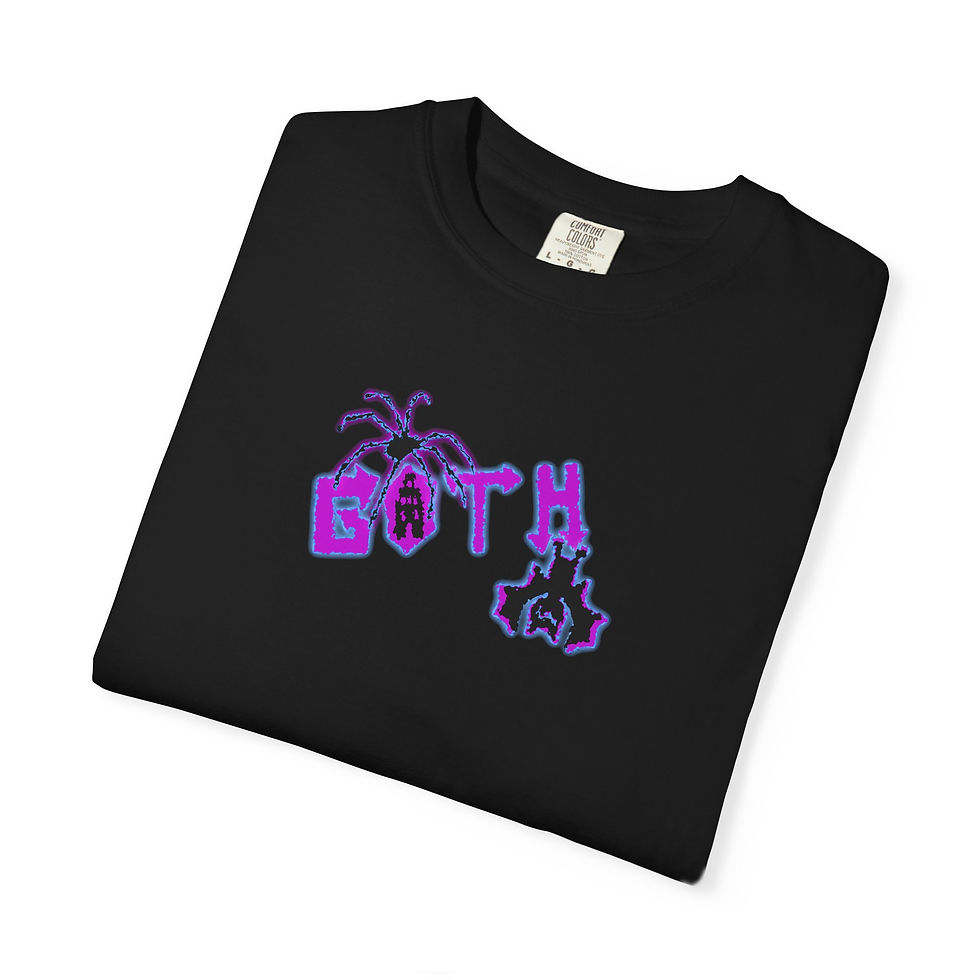 Thumbnail: Simple Goth Spider Bat T-shirt Purple Gothic Graphic Black Tee by Melody Lane