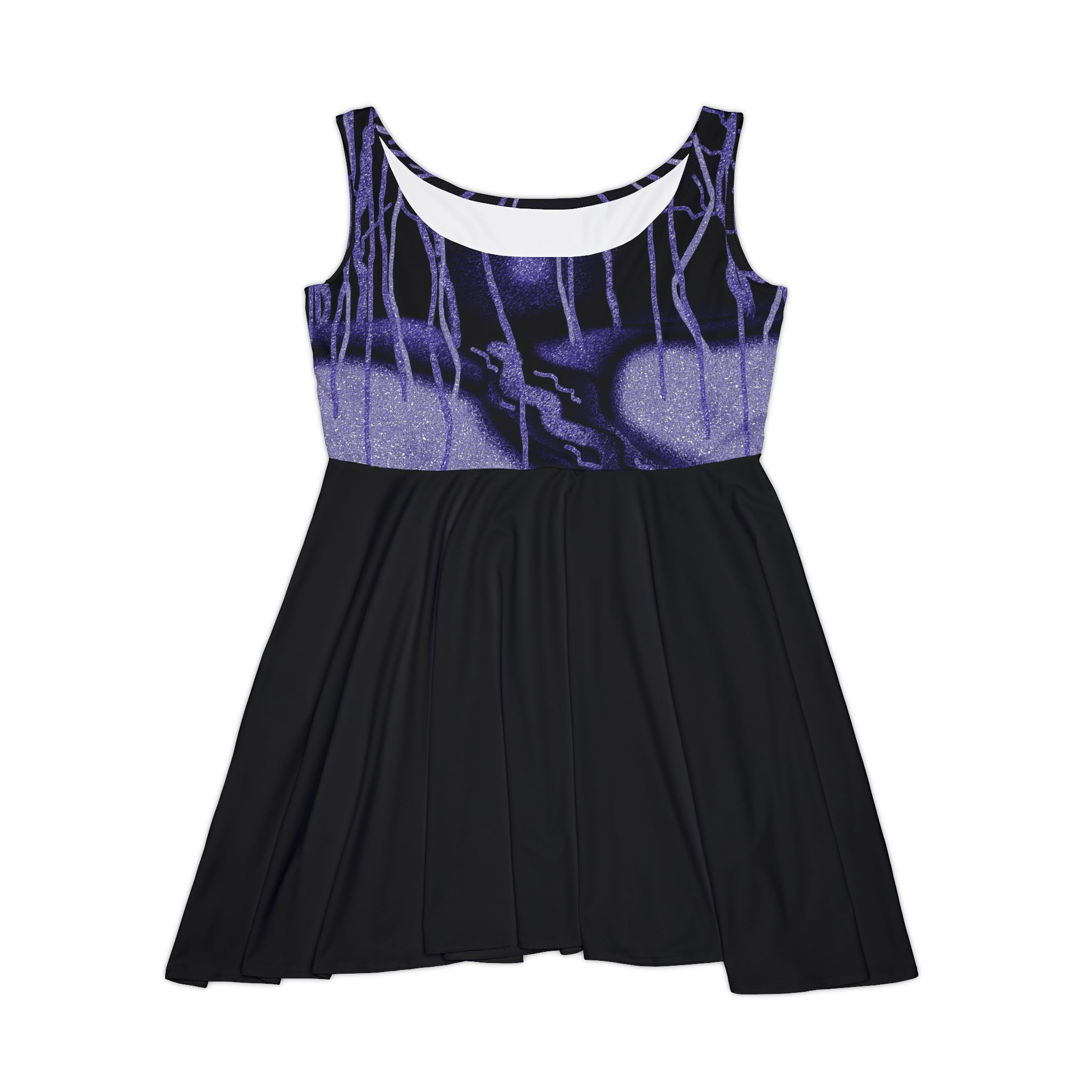 Women's Skater Dress all over print Winter Forest purple black by Melody Lane