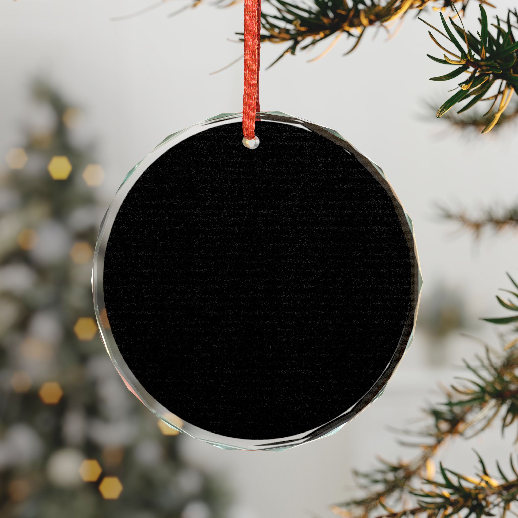 Glass Ornament Solid Black Gothic Holiday Decor Design