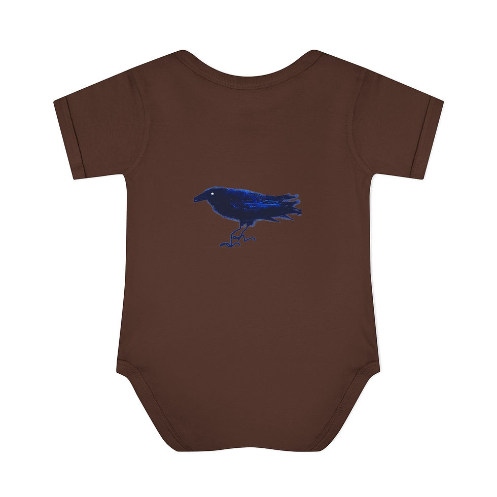 Thumbnail: Baby Bodysuit - Cute Blue Crow Raven Graphic Infant One-Piece Gothic
