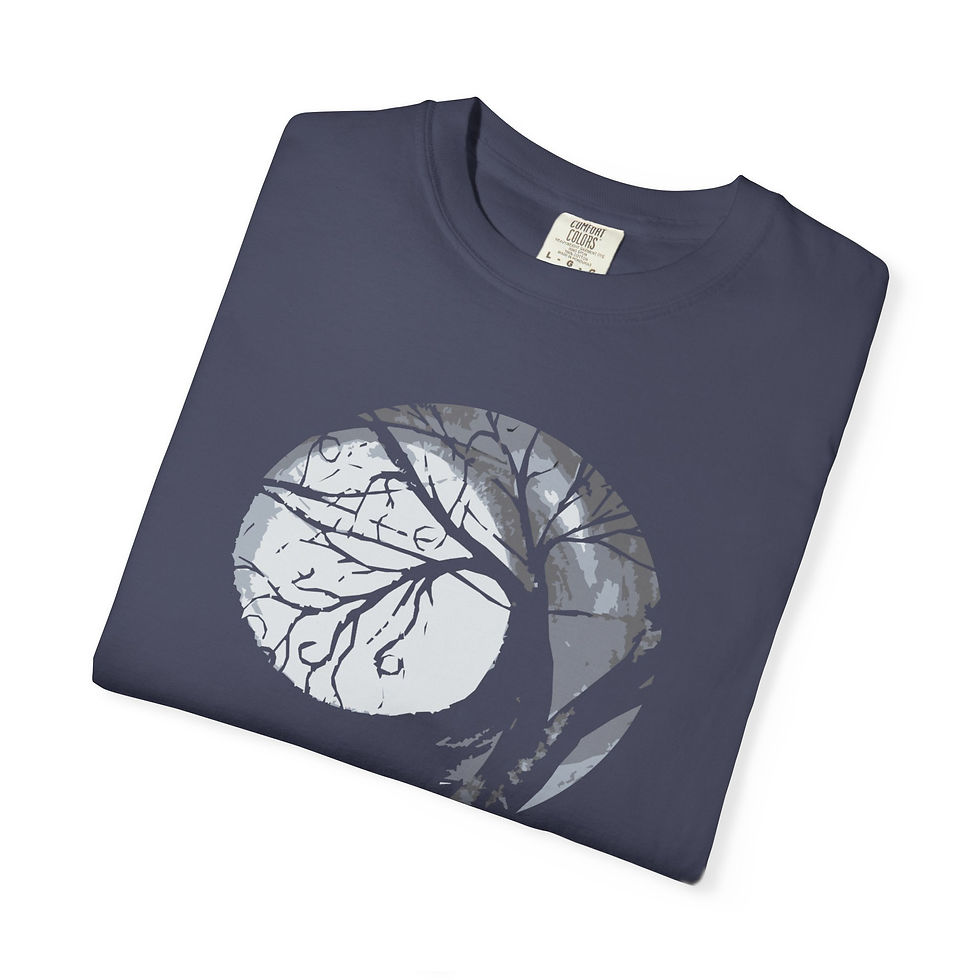 Thumbnail: Full Moon Tree Illustration Black T-Shirt Women's Gothic Witchy Tee Melody Lane