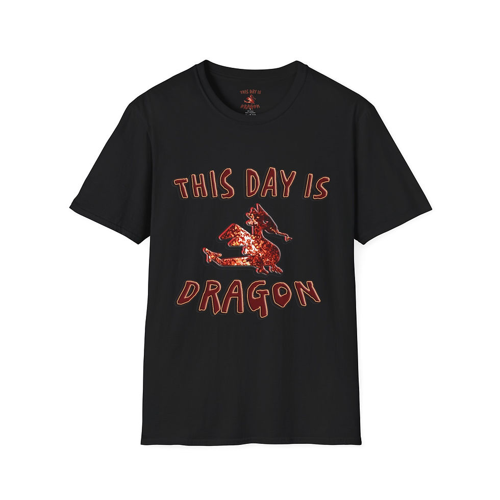 Thumbnail: This Day Is Dragon T Shirt Red Orange Dragon Graphic Tee Design by Melody Lane
