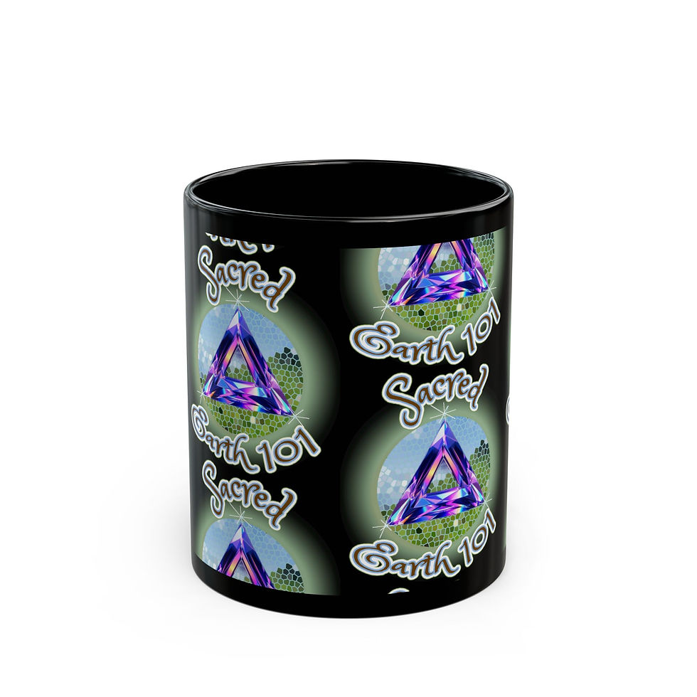Thumbnail: Sacred Earth 101 Black Mug Prism Triangle Spiritual Coffee Cup (11oz/15oz)