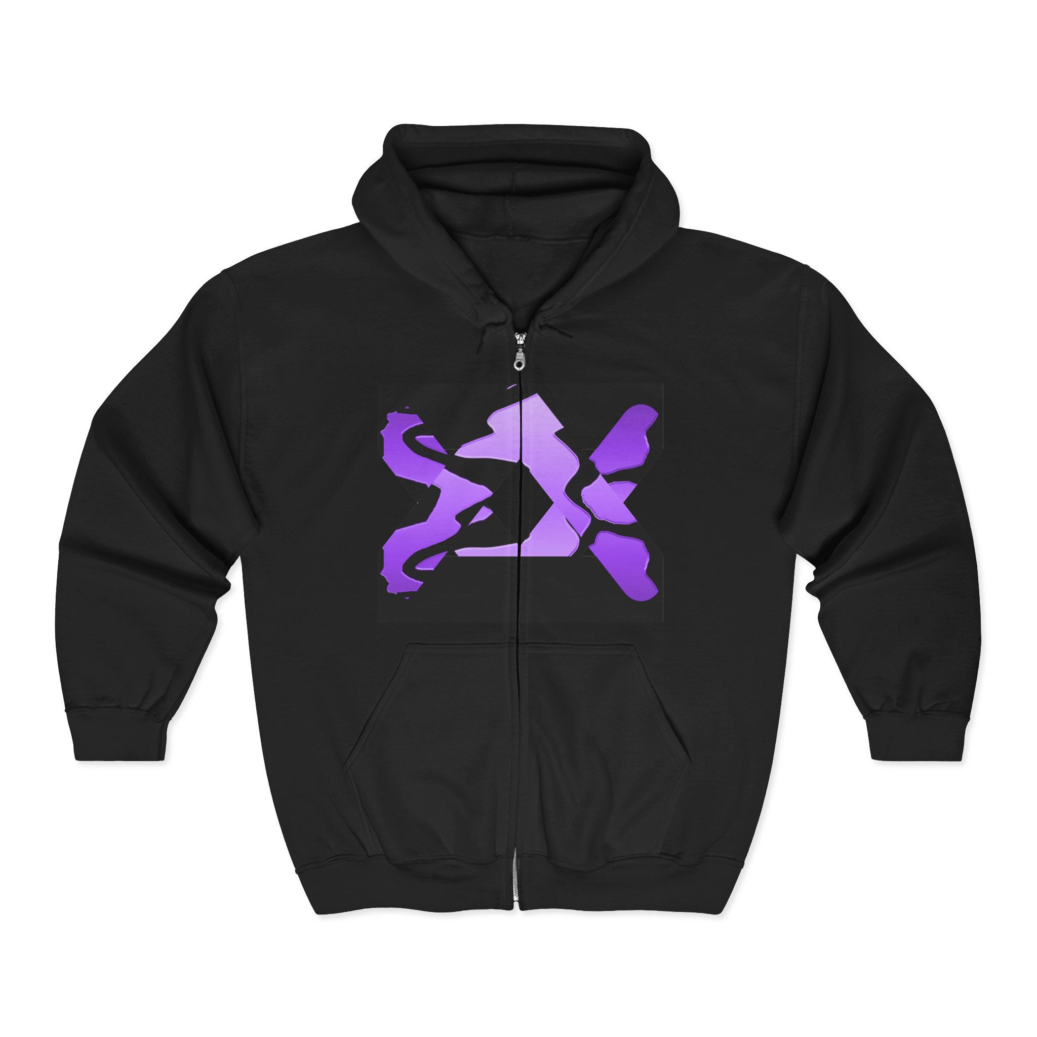 Purple Abstract Symbol Zip Hoodie Winged Seahorse