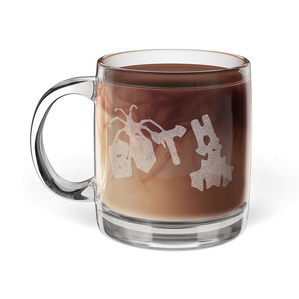 Thumbnail: Engraved Glass Coffee Mug — 12.25 oz Clear Espresso Cup Goth Spider Bat
