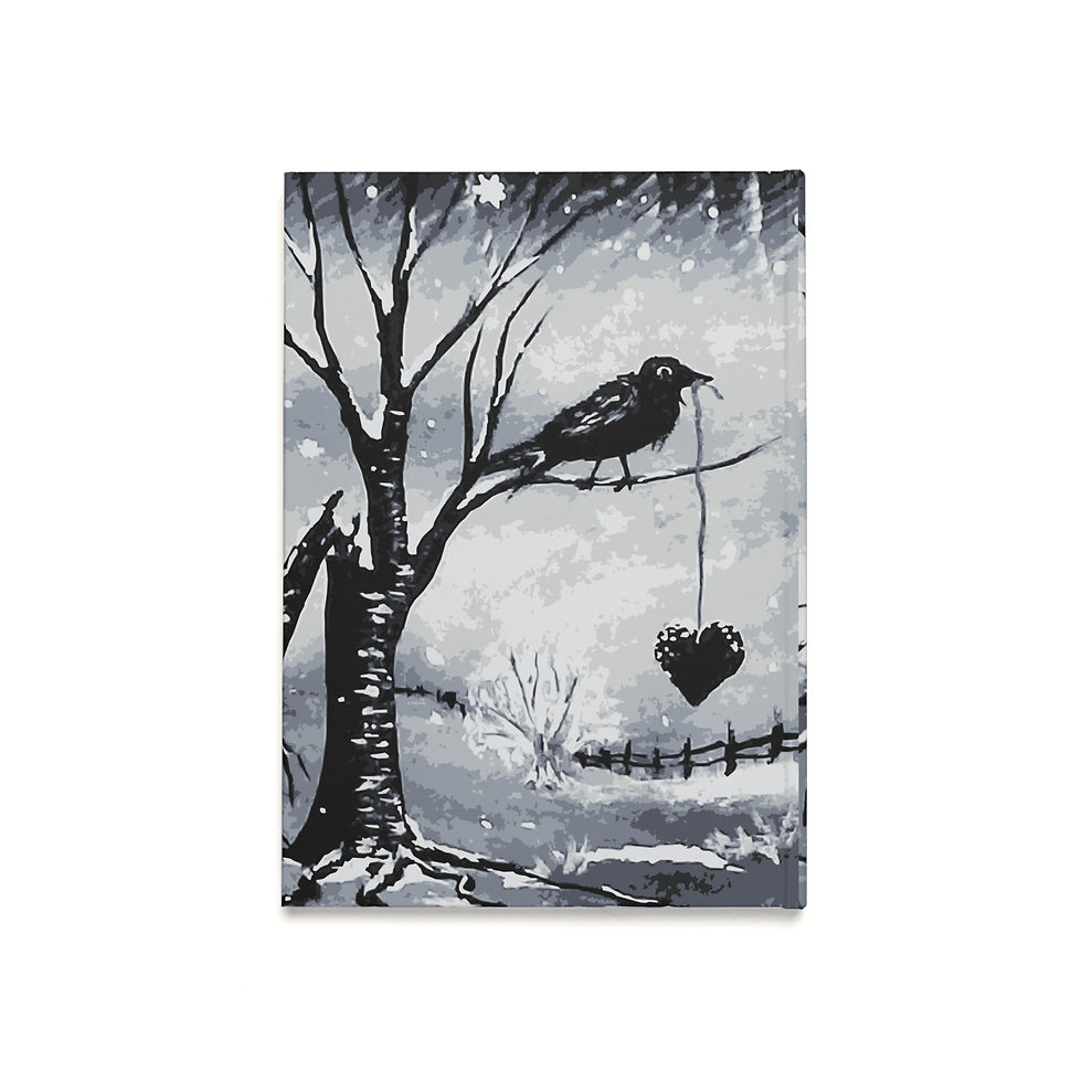Thumbnail: Raven & Heart Hardcover Journal (A5) — Gothic Winter Sketch Notebook