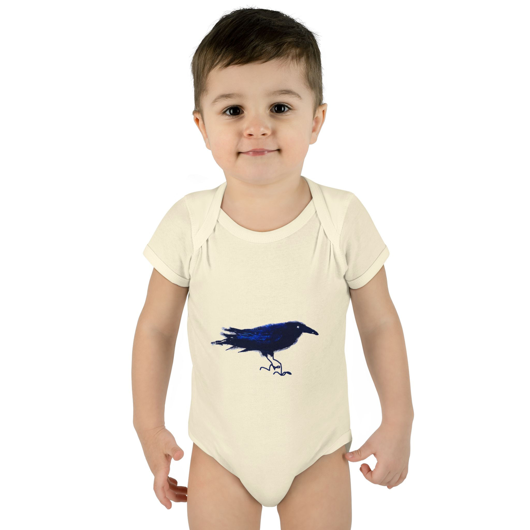 Baby Bodysuit - Cute Blue Crow Raven Graphic Infant One-Piece Gothic