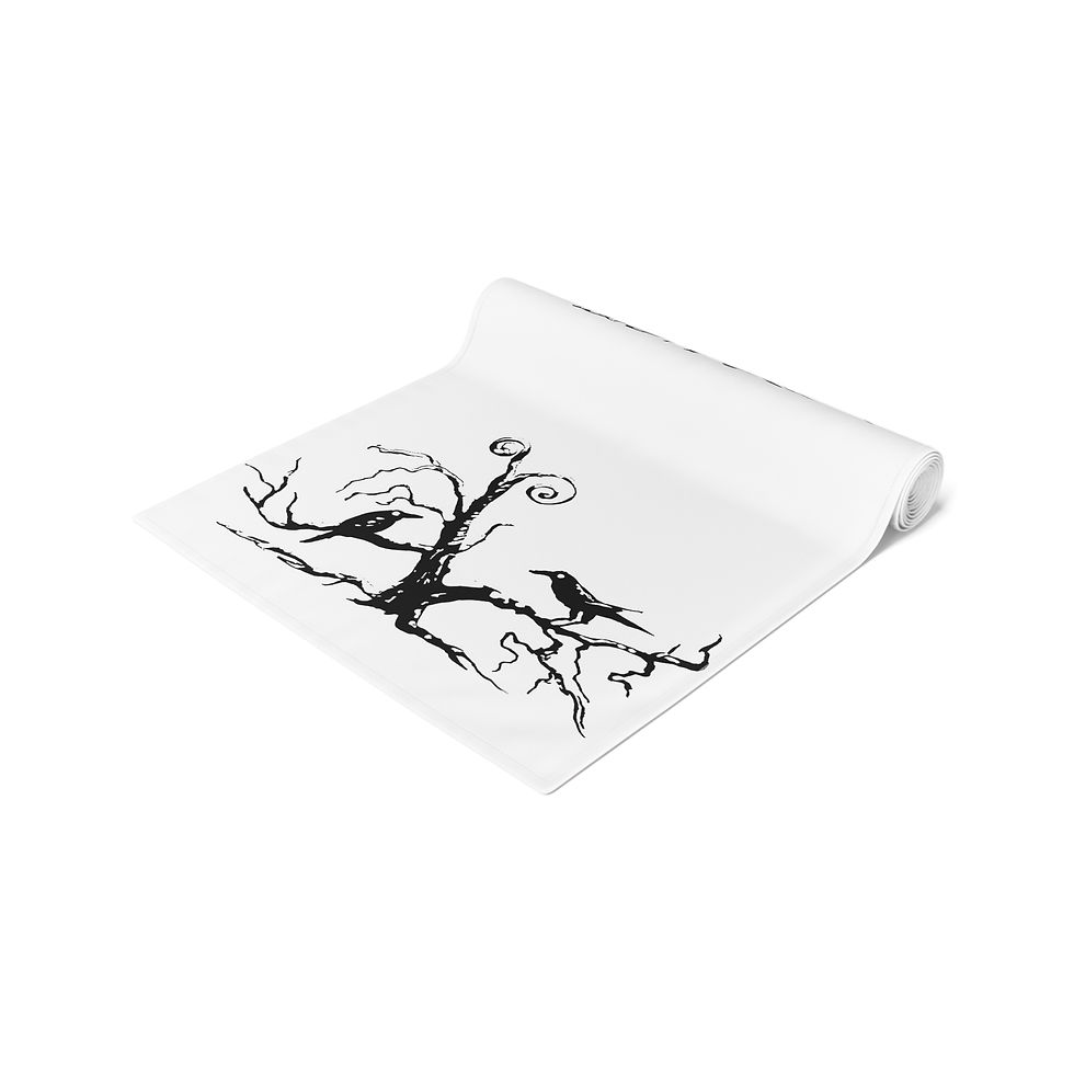 Thumbnail: Ravens on Branch Table Runner Gothic Black Crow Halloween Decor by Melody Lane