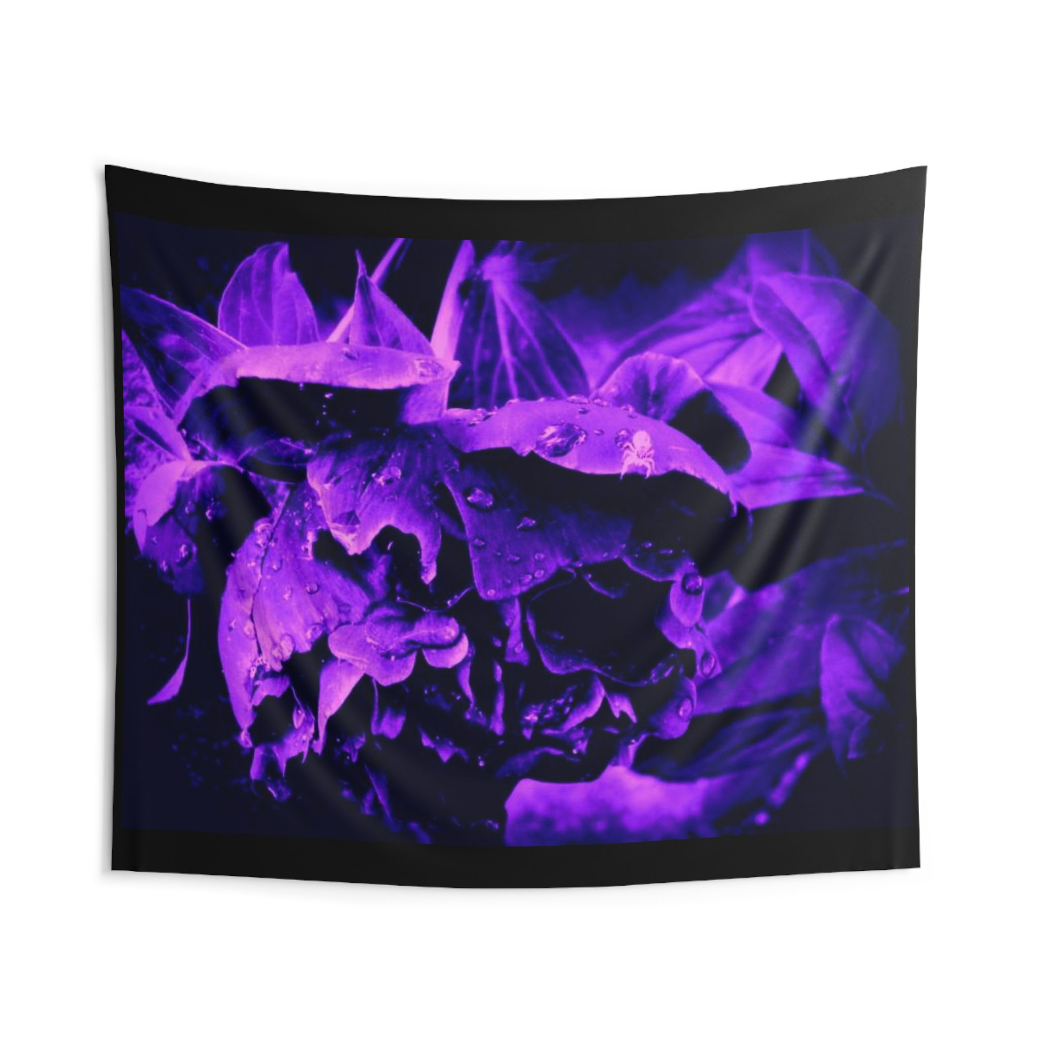 Purple Spider Floral Wall Tapestry Moody Indoor Décor for Bedrooms & Dorms