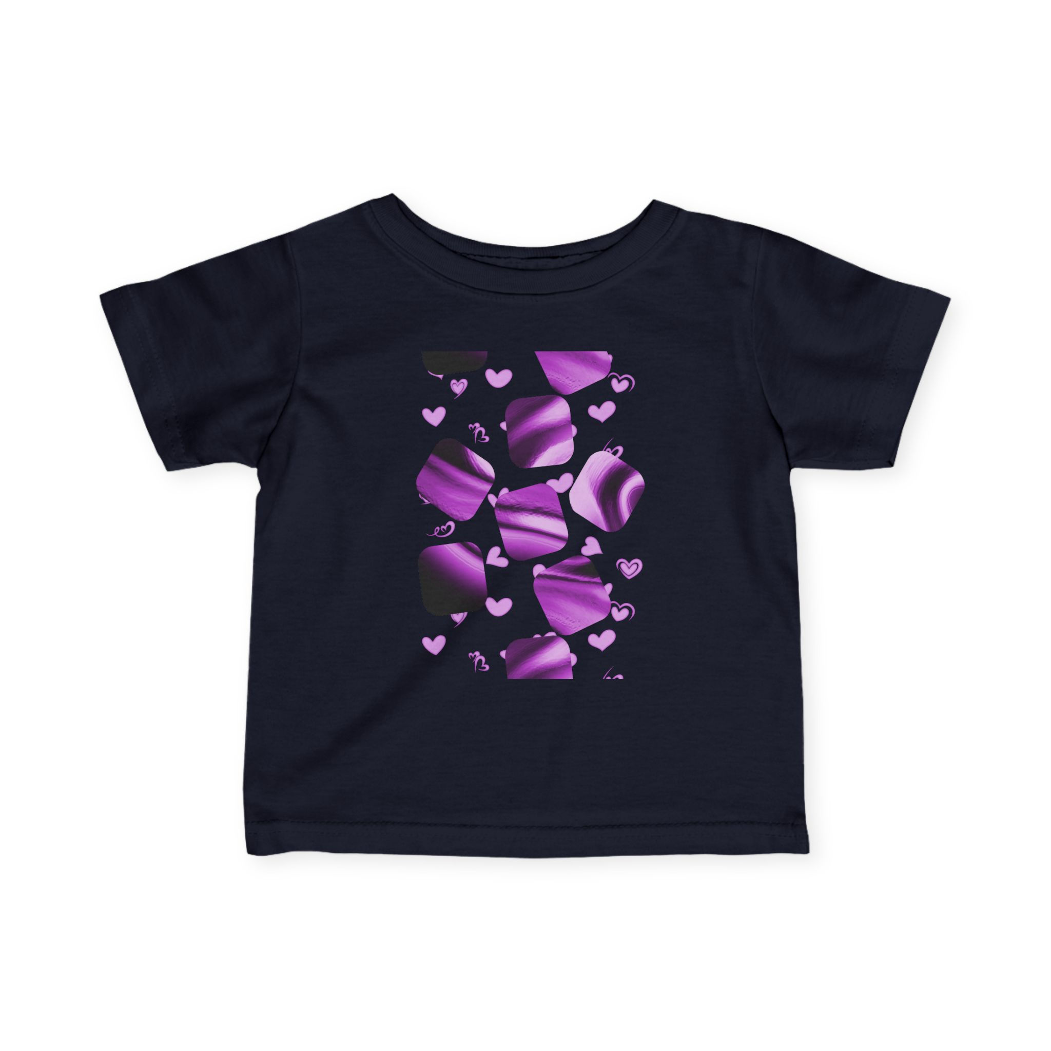 Infant Tee — Purple Marble Hearts Baby Shirt