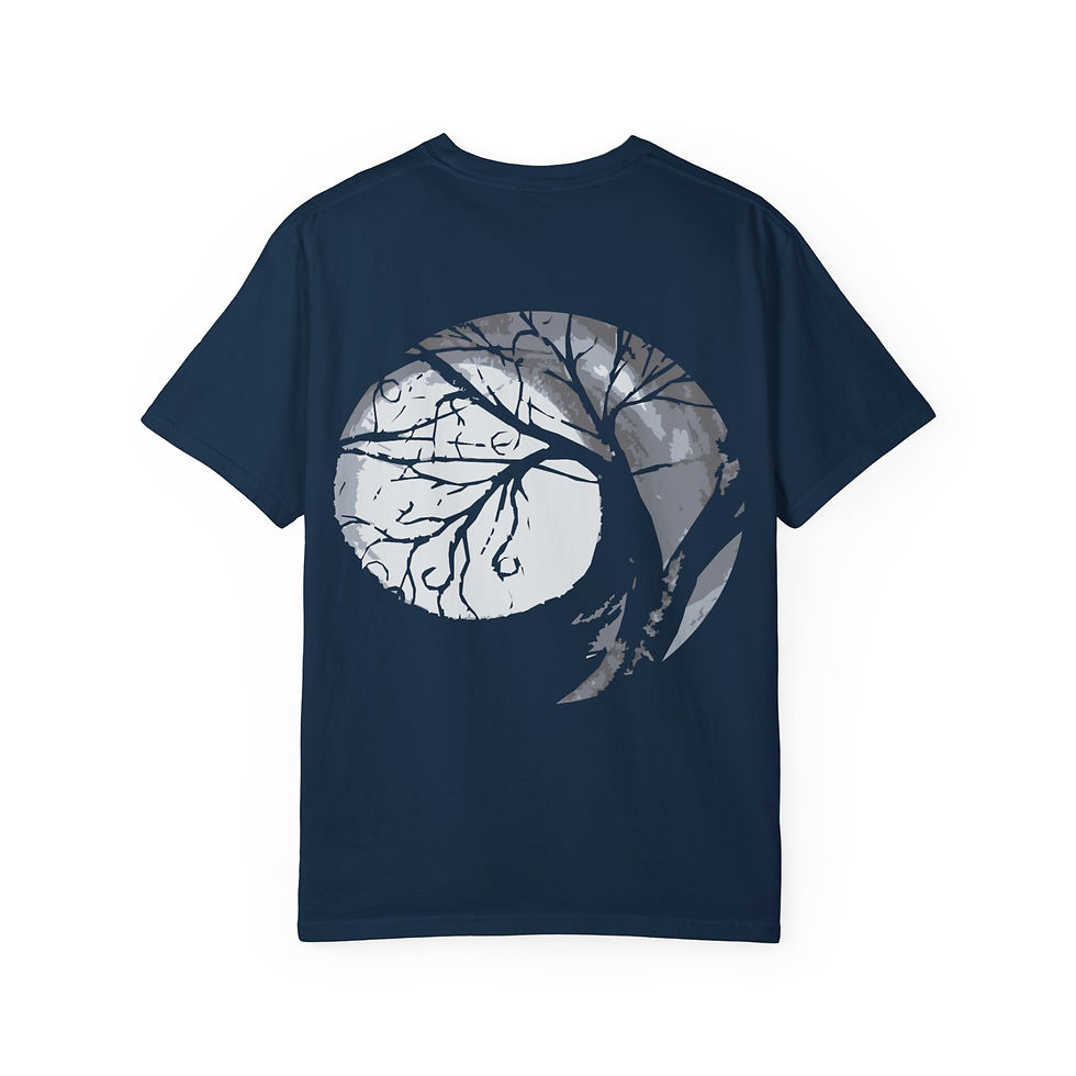 Thumbnail: Full Moon Tree Illustration Black T-Shirt Women's Gothic Witchy Tee Melody Lane