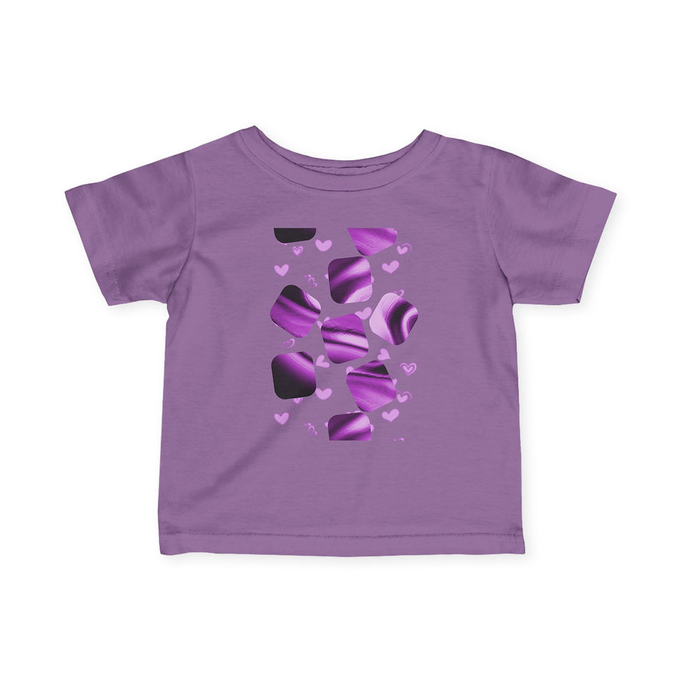 Thumbnail: Infant Tee — Purple Marble Hearts Baby Shirt