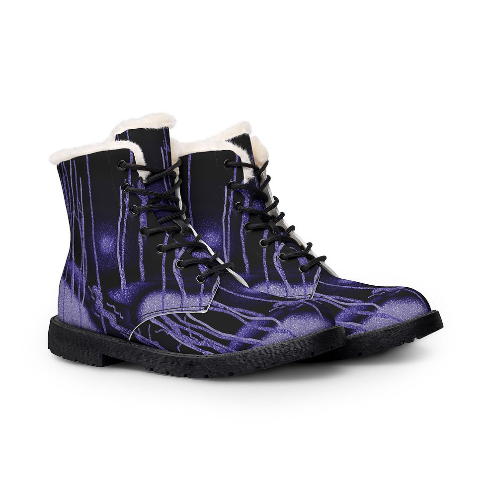 Thumbnail: Fur-Lined Leather Boots — Midnight Forest Women’s Winter Boots