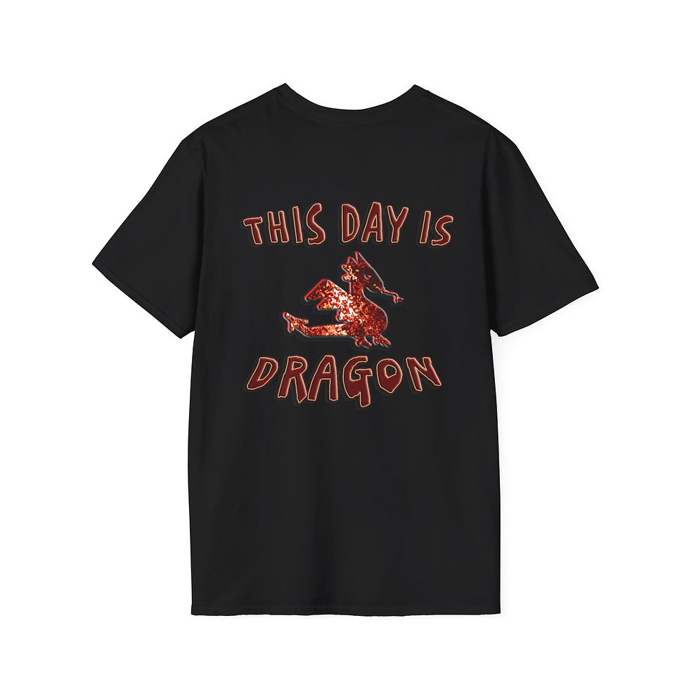 Thumbnail: This Day Is Dragon T Shirt Red Orange Dragon Graphic Tee Design by Melody Lane
