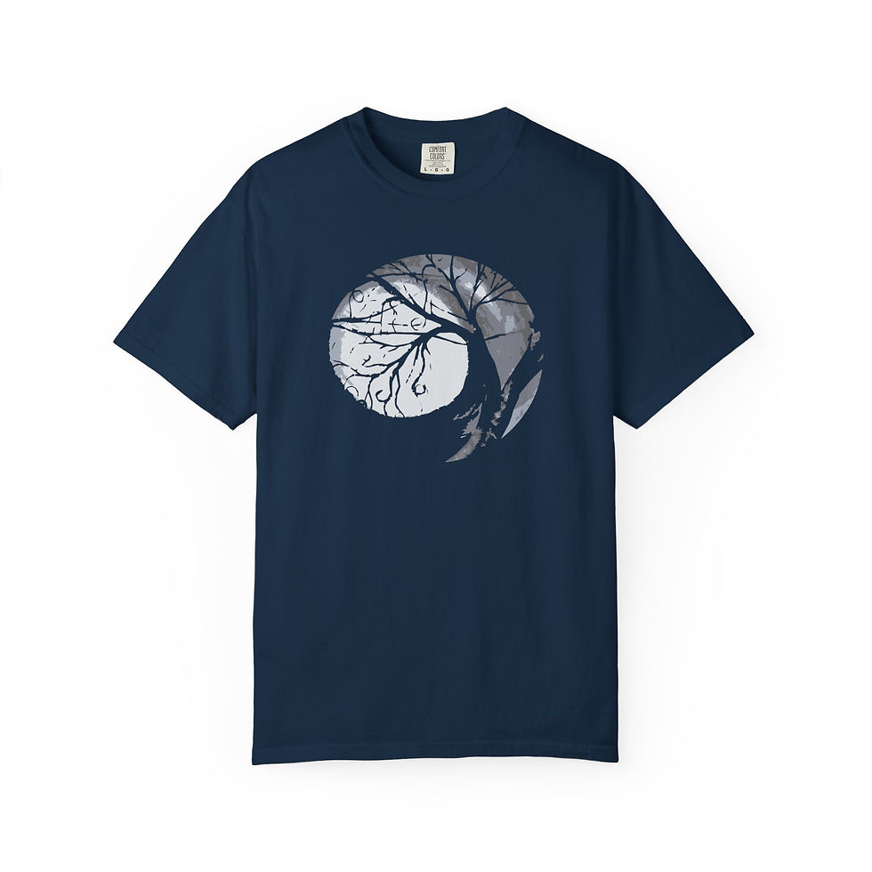 Thumbnail: Full Moon Tree Illustration Black T-Shirt Women's Gothic Witchy Tee Melody Lane