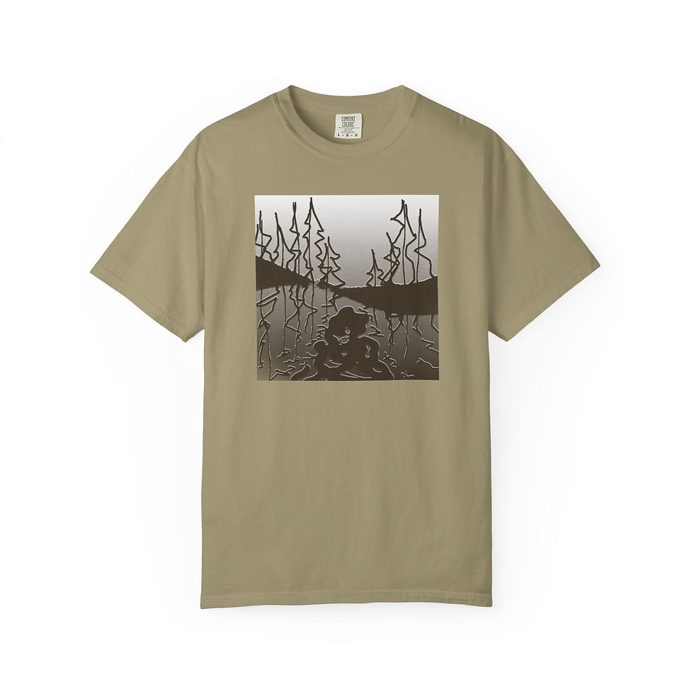 Thumbnail: Forest Lake Reflection T-shirt Trees Nature Mens Womens Just Living Melody Lane
