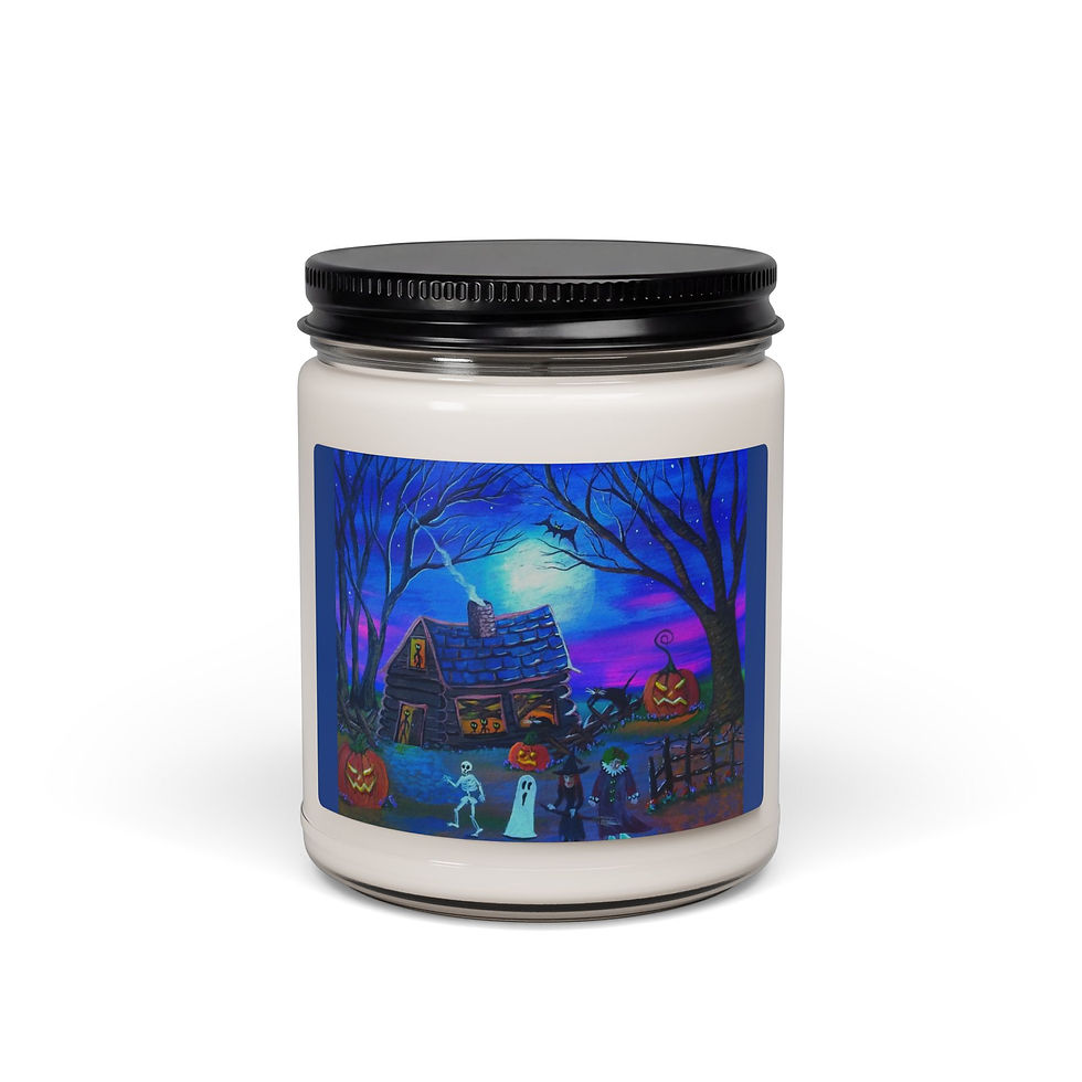 Thumbnail: Halloween Haunted House Soy Candle 9oz Scented Jar Trick-or-Treat