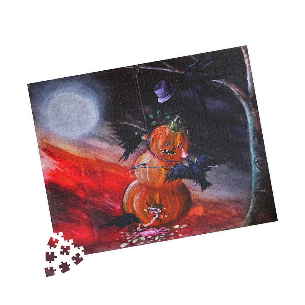 Thumbnail: Halloween Pumpkin Stacked Jigsaw Puzzle — Spooky Night Art Puzzle (110–1014 pcs)