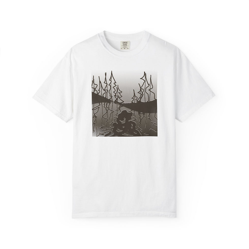 Thumbnail: Forest Lake Reflection T-shirt Trees Nature Mens Womens Just Living Melody Lane