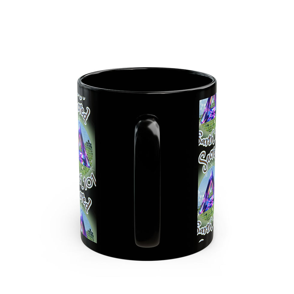 Thumbnail: Sacred Earth 101 Black Mug Prism Triangle Spiritual Coffee Cup (11oz/15oz)