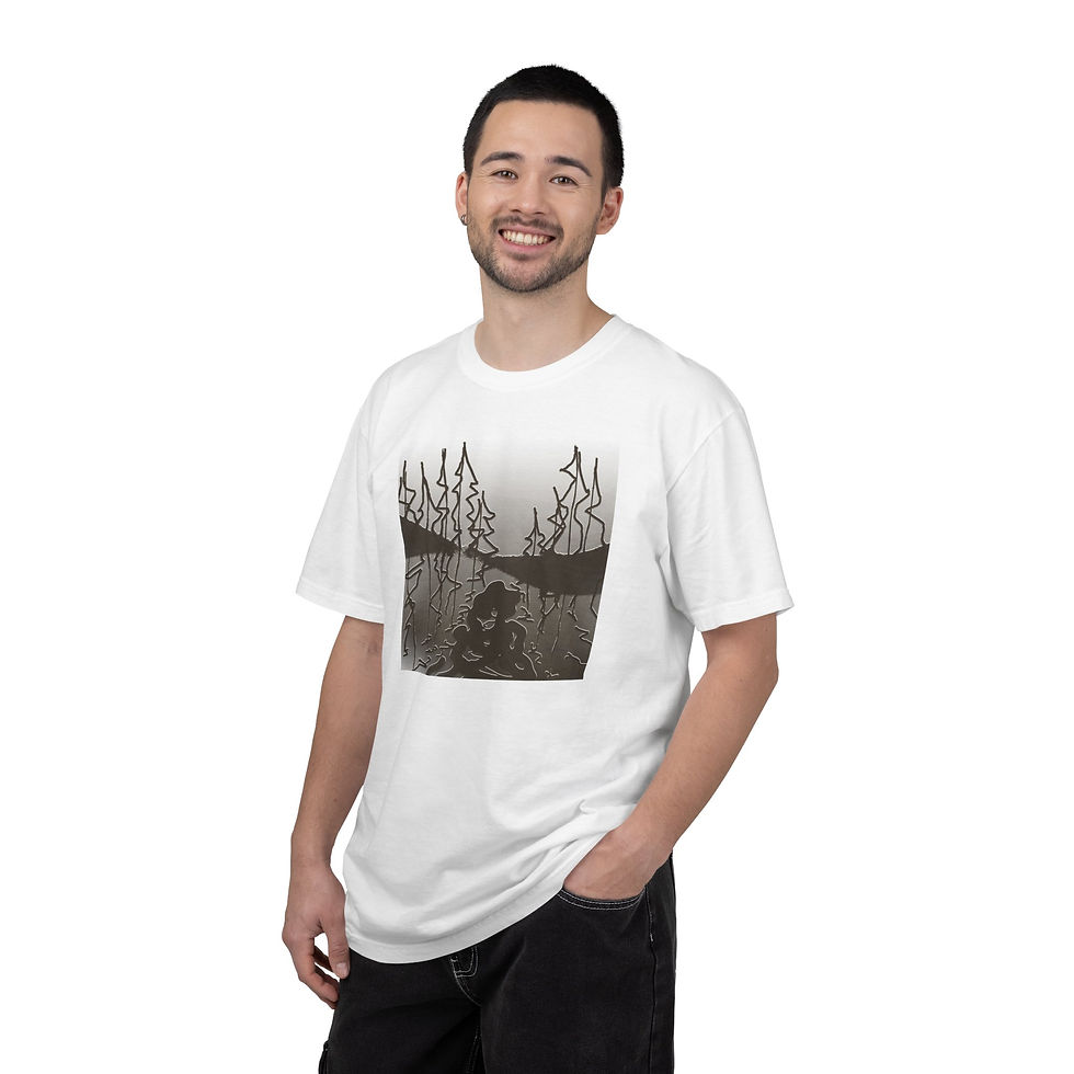 Thumbnail: Forest Lake Reflection T-shirt Trees Nature Mens Womens Just Living Melody Lane